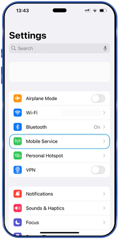 eSIM telepítése iPhone telefonra 1. lépés