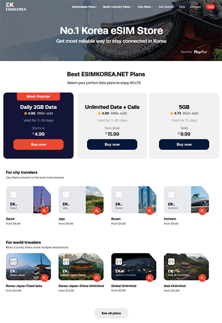 eSIMKorea - Korea 1. számú eSIM áruháza