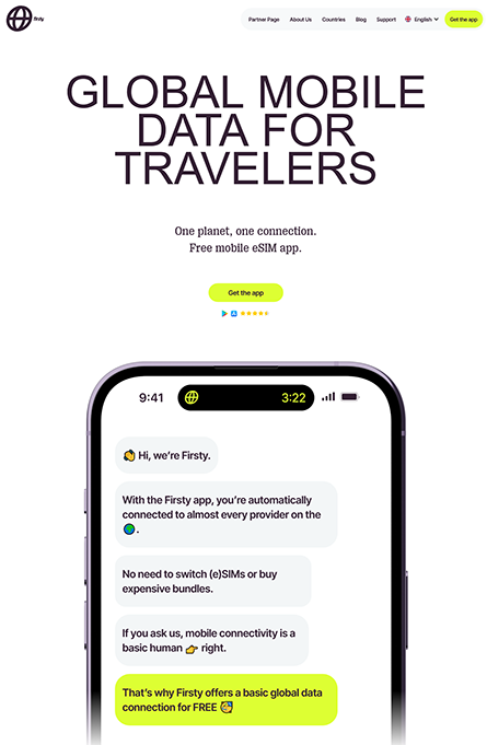 Firsty eSIM ingyenes alkalmazás